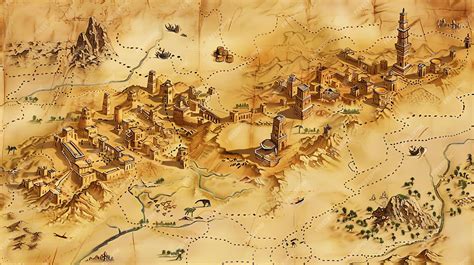 Mapa de una región desértica ficticia