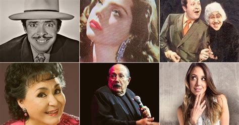 Collage de rostros de comediantes mexicanos famosos