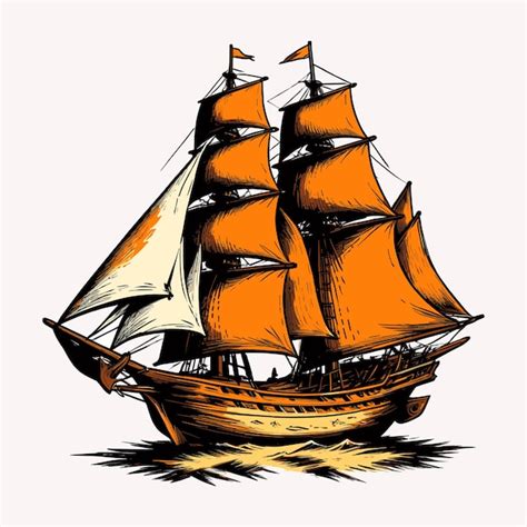 Ilustración de un barco pirata antiguo