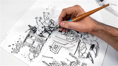 Proceso de entintado de un cómic