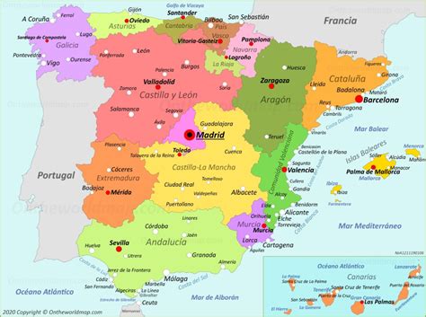 Mapa de España con ciudades donde Aguilera y Mení han realizado espectáculos