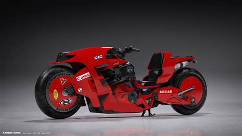 Imagen icónica de Akira con la motocicleta