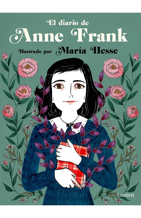 Ilustración de Anne Frank con su diario