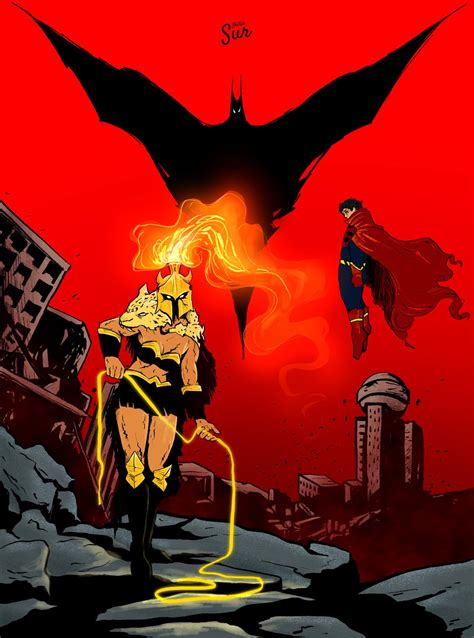 Ilustración de la Trinidad de DC: Superman, Batman y Wonder Woman