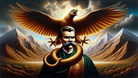 Ilustración representativa de Zaratustra con el águila y la serpiente
