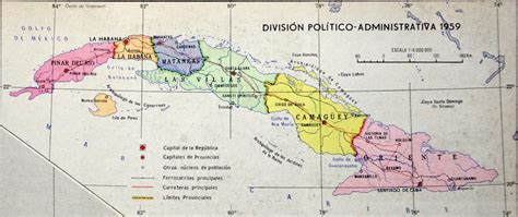 Mapa de Cuba en 1958