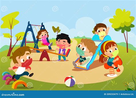 Ilustración de niños jugando en el recreo