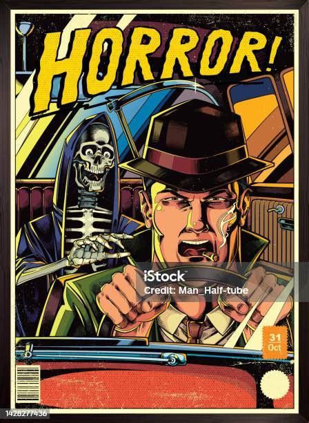 Póster de cómic de terror