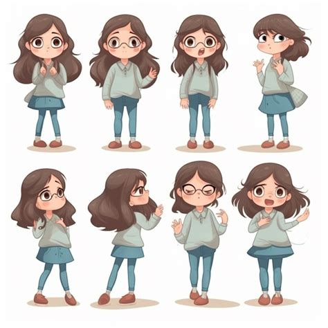 Ilustración de personajes de cómic con diferentes expresiones