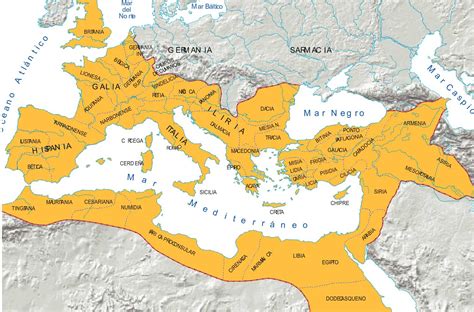 Mapa del Imperio Romano en su máxima extensión