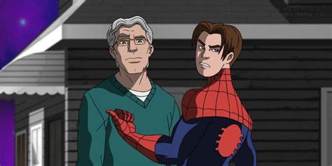 Peter Parker rindiendo homenaje al Tío Ben