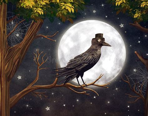 Ilustración de Raven en un bosque