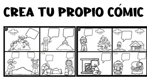 Ejemplo de ficha para crear cómic con bocadillos vacíos