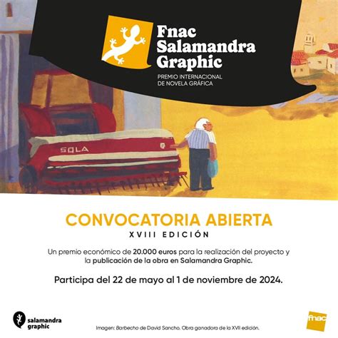 Infografía sobre los requisitos y premios del XI Premio Internacional de Novela Gráfica Fnac-Salamandra Graphic