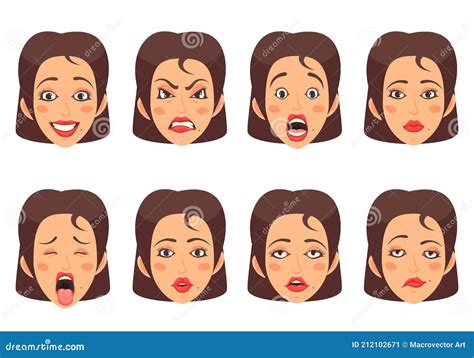 Ilustración de gestos faciales en cómic