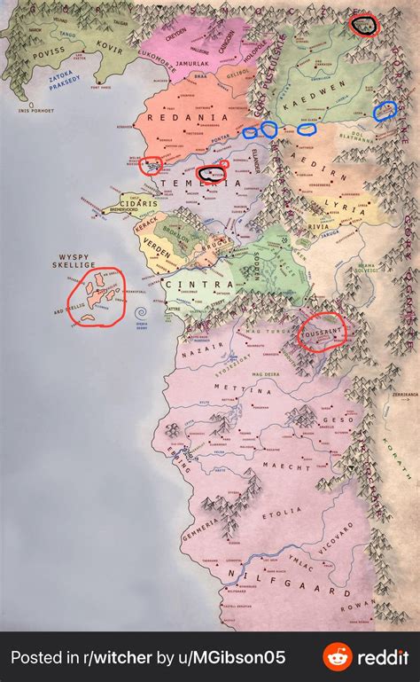 Mapa del mundo de The Witcher