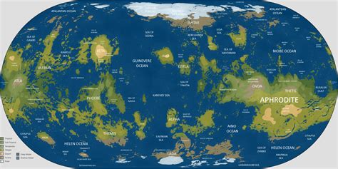 Mapa hipotético de Venus terraformado