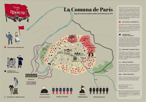 Mapa de París durante la Comuna de 1871