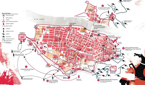 Mapa de Zaragoza durante los Sitios de 1808-1809