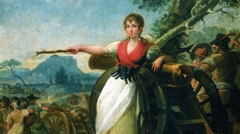 Ilustración de Agustina de Aragón defendiendo el Portillo
