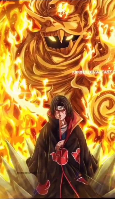 Ilustración de Itachi utilizando el Susanoo