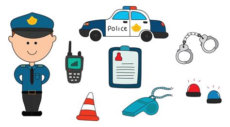 Ilustración de un policía y un comediante