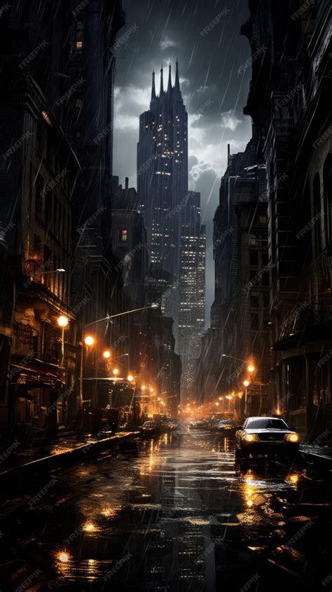 Batman resolviendo un crimen en una calle oscura de Gotham