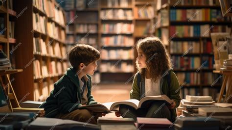 Niños mirando cómics en una librería