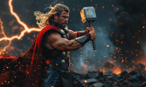 Imagen de Thor con su martillo Mjolnir