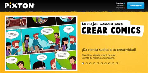 Captura de pantalla de la interfaz de Pixton para crear cómics