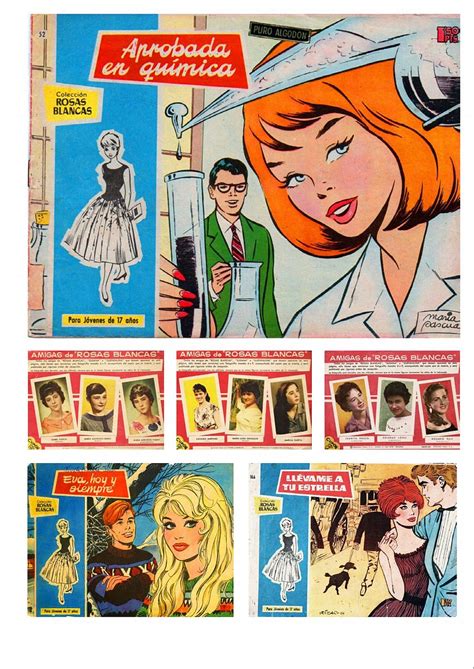 Portadas de diversas publicaciones de tebeos femeninos de los años 40-70