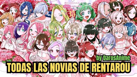 Ilustración de Rentarou rodeado por varias de sus novias.