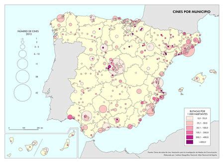 Mapa de cines en España donde se proyecta la película