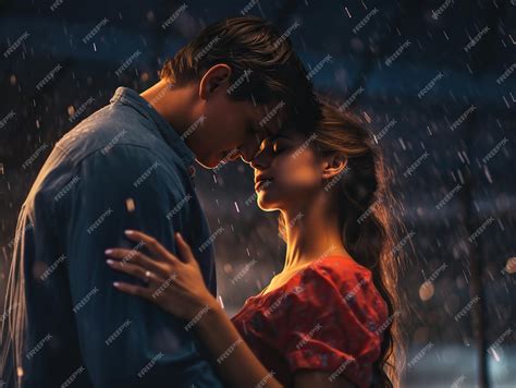 Pareja joven en un ambiente romántico