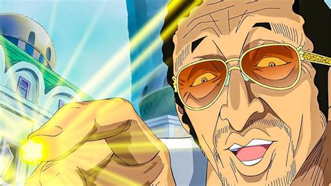 Kizaru usando su habilidad Pika Pika no Mi