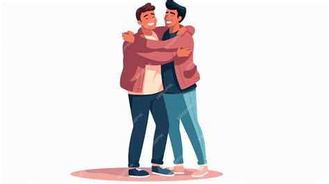 Dos hombres abrazándose en un hospital