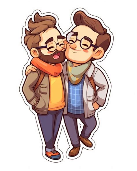 Caricatura de una pareja de hombres