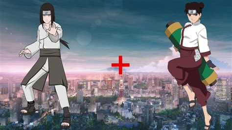 Composición de Neji y Tenten en acción.
