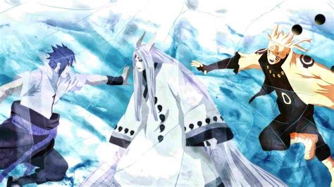 Naruto y Sasuke luchando contra Kaguya