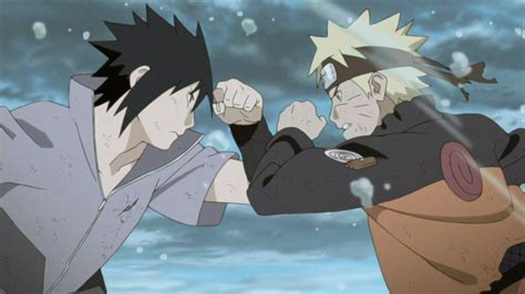 Naruto y Sasuke luchando juntos