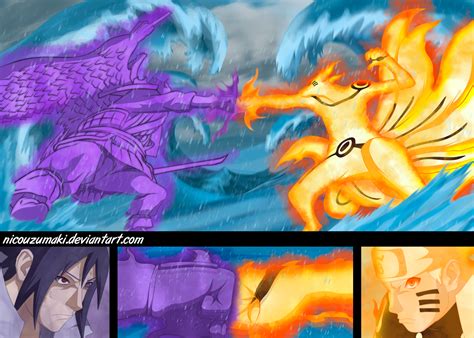 Sasuke y Naruto en su batalla final