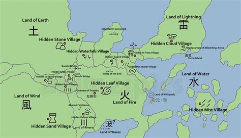 Mapa de las aldeas ninja de Naruto