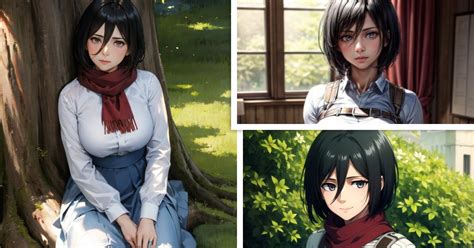 Mikasa Ackerman con expresión de dolor