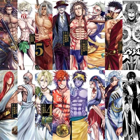 Collage de personajes humanos de Record of Ragnarok