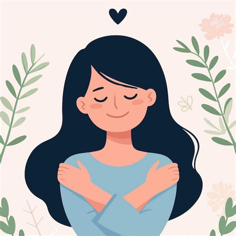 Ilustración de una persona abrazándose a sí misma