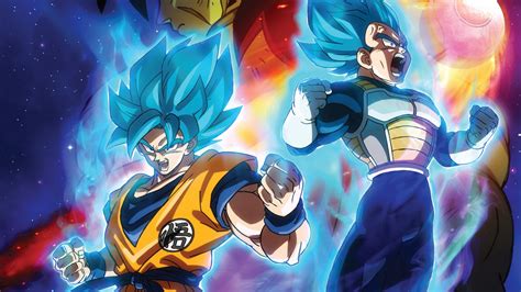 Goku y Vegeta enfrentando a Broly en Super Saiyajin Blue