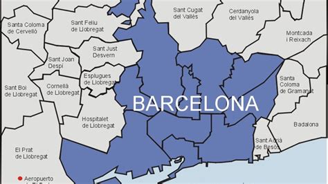 Mapa de Barcelona con municipios