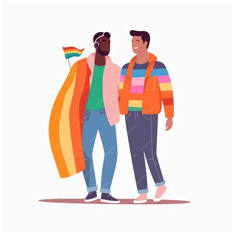 Ilustración de una pareja gay en un entorno deportivo