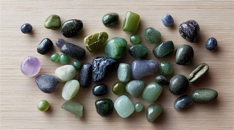 Muestras de jade de diferentes colores