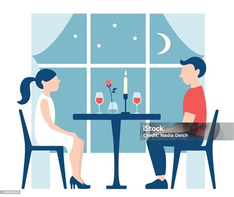 Ilustración de dos hombres en una cita romántica